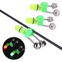 1/2/3pcs LED Night Fishing Rod Bite Bait Alarm Light with Twin Bells Ring Fishing Bite Alarm Indicator Carp Fishing Accessories