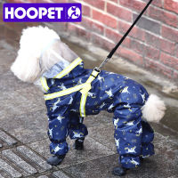 HOO Dog Raincoat Waterproof Raincoat Cartoon Reflective Raincoat For Dog Outdoor Clothes Jacket For Small Dog Jumpsuit