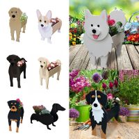 DIY Dog Planter Flower Pot Plastic Flower Planter Bulldog Poodle Corgi Yorkshire Garden Pots Home Decor Terrier Havanese Vase