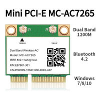 MC-AC7265 1200Mbps 4.2บลูทูธครึ่งมินิ Pcy-e Wifi การ์ดไร้สาย Intel 7265 802.11ac 2.4G 5Ghz สำหรับแล็ปท็อป Intel 7260 7260HMW