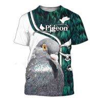 2023 New Summer Animal Pigeon Bird 3D Print T-Shirt Harajuku Pigeon Pattern Design Short Sleeve Casual Breathable Quick-Drying Tops