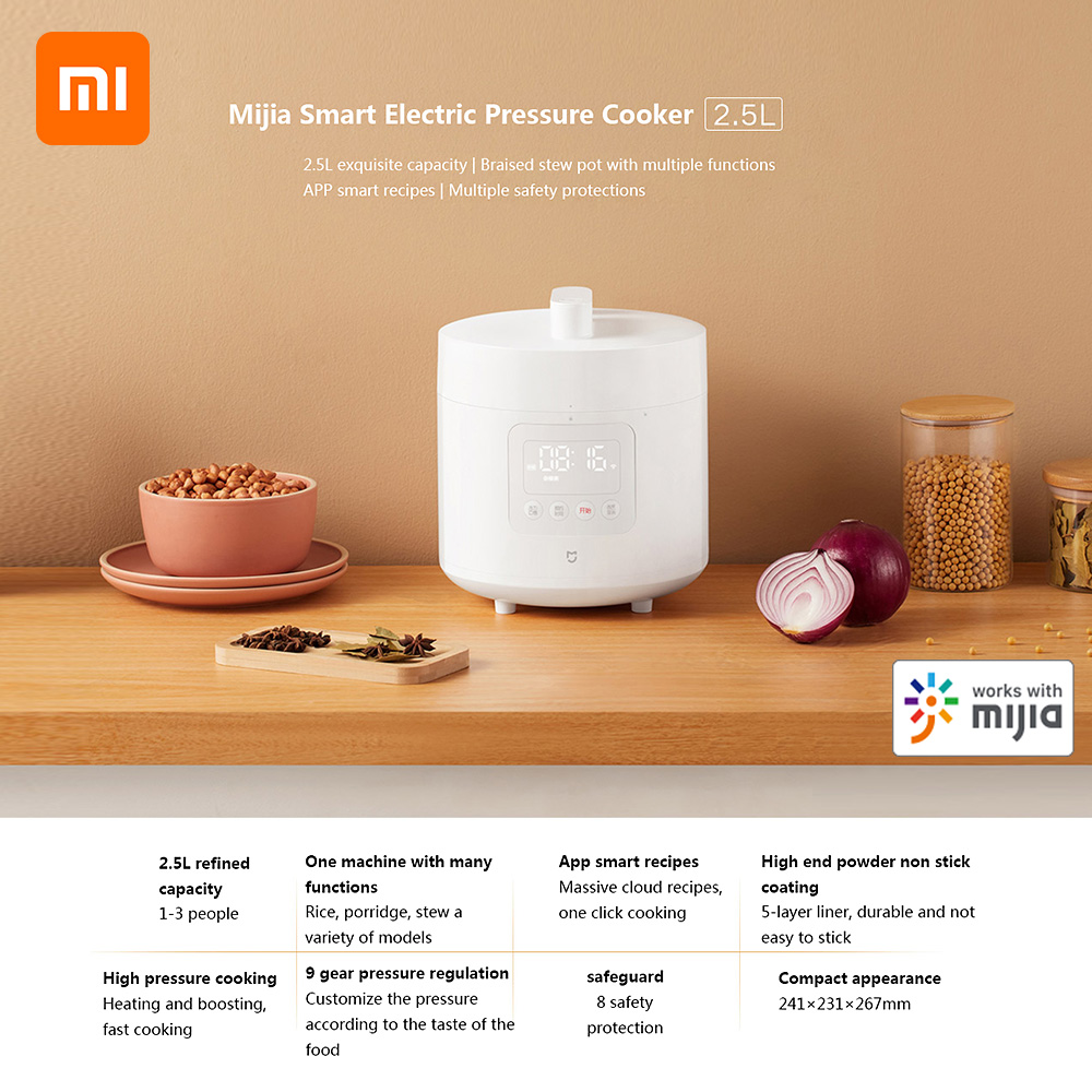 Xiaomi Mijia IH Electric Rice Cooker 3L Non-sticky Pan Cooking with App 220V 