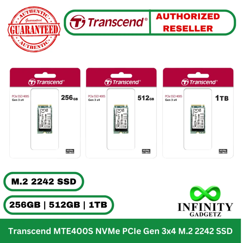トランセンド TS1TMTE400S [1TB PCIe SSD 400S M.2(2242) NVMe PCIe Gen3 x4 3D TLC 400TBW 5年保証]