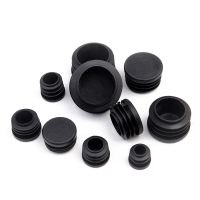ஐ▨✾ 4pcs Round Plastic Black Blanking End Cap Caps Tube Pipe Inserts Plug Bung 12/14/16/19/20/25/28/30/32/35/38/40/42/45/48/50mm