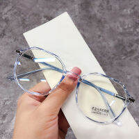 Anti-Blue Light Flat Mirror เวอร์ชั่นเกาหลี Simple Ladies Irregular Eyewear Ins Transparent Glasses Frame