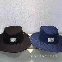 The right version of cowboy Bucket miu miuˉhat, childrens face, casual, face covering, embroidered hat, bucket, basin cap, fashion