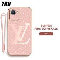 YBD LV เคสโทรศัพท์เจลซิลิกา พร้อมสายคล้องสำหรับ OPPO Realme C30 C30S Realme Narzo 50i Prime เคสบางพิเศษพร้อมเลนส์ป้องกัน