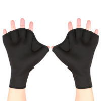 Neoprene Swimming Gloves Webbed Fitness Water Resistance Training Gloves with Adjustable Wrist Strap Diving Swim Training Mittens