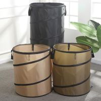 ℗♕ Foldable Waste Bucket Drawstring Leaf Trash Bag Waterproof Garbage Holder Basket Garden Trash Can for Lawn Garden