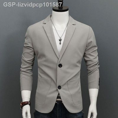 เสื้อแจ็กเก็ตสำหรับผู้ชาย,เสื้อ MODE Korea แฟชั่น2023แบตเสื้อตัวนอกกระดุมแขนยาวเสื้อตัวนอกสีทึบสำหรับผู้ชาย