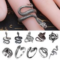 New Vintage Snake Ring Opening Knuckles Rings For Women Punk Hip Hop Winding Bands Couples Jewelry Accessories Girl Gift