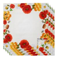 ❀๑♠ Bee Hive Daisy Poppy Flower Cloth Napkins Cloth Table Decorations Tea Towels Birthday Wedding Party Table Napkin Decoration