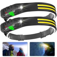 New Sensor Headlamp COB LED Head Lamp Flashlight USB Rechargeable Head Torch 5 Lighting Modes Head Light with Built-in Battery Rechargeable  Flashligh