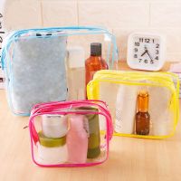 Travel PVC Cosmetic Bags Lady Transparent Clear Zipper Makeup Bags Organizer Bath Wash Make Up Tote Handbags Case Toiletry Bag