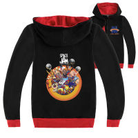 Space Jam แขนยาวฤดูใบไม้ผลิและฤดูใบไม้ร่วงสีดำ/ สีเทา Hooded Zipper เสื้อกันหนาว Lesure Cotton + โพลีเอสเตอร์เด็กทารกเสื้อเด็กผู้หญิงเสื้อผ้าเด็ก