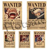 【hot sale】 ❃ B32 A3 size One Piece Luffy 3 Billion Bounty Wanted Posters Four Emperors Kid Action Figures Vintage Wall Decoration Poster Toys