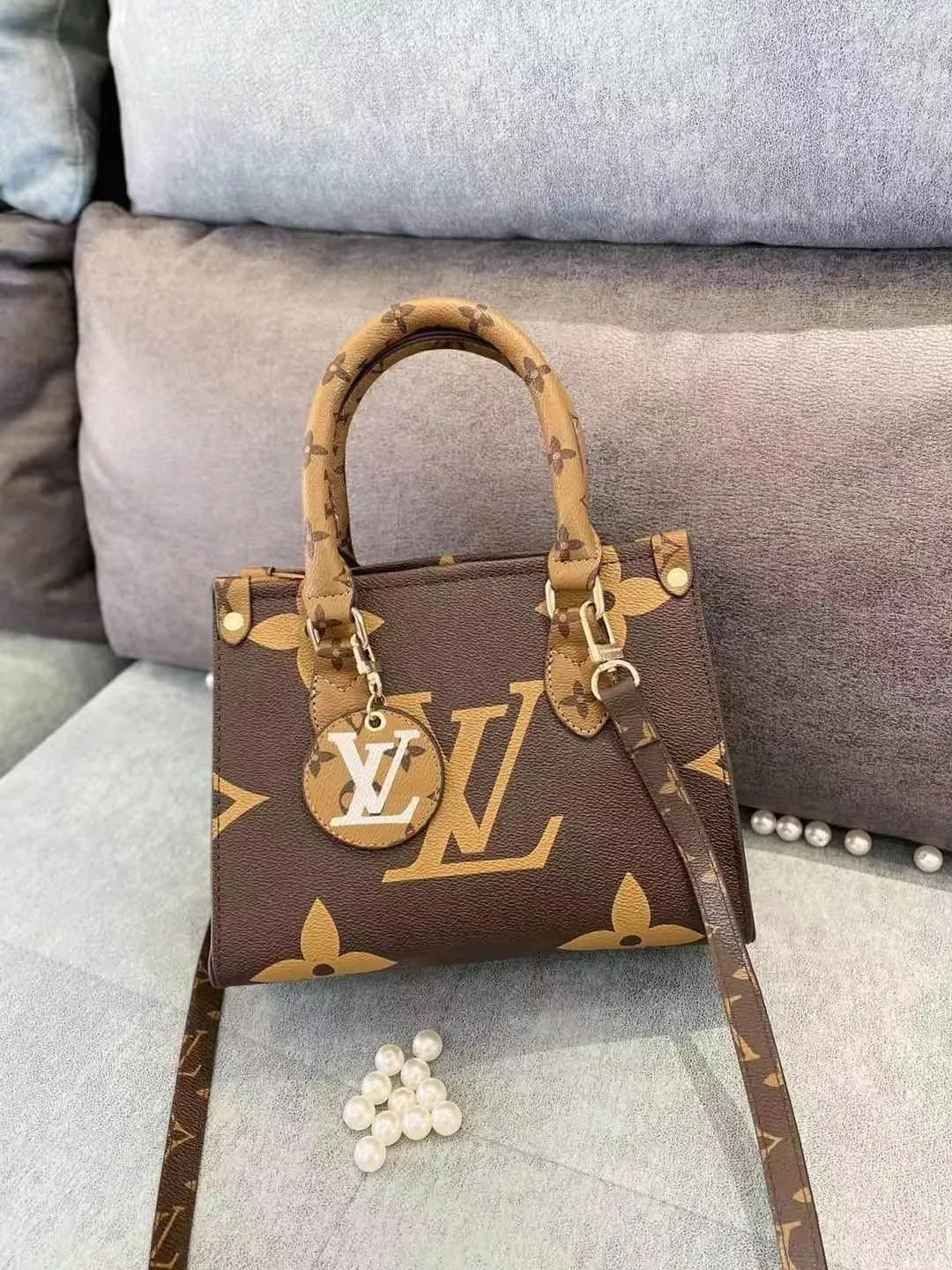 lv handbag brown