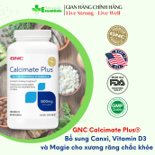[HCM][CHÍNH HÃNG] GNC Calcimate Plus 240 viên Cao cấp mộc vàng - Viên uống bổ sung canxi vitamin D3 magie
