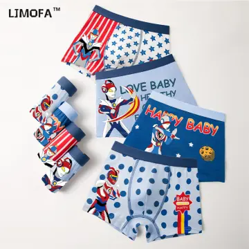 LJMOFA 4 Piece Kids Boys Underwear Soft Toddler Shorts Panties