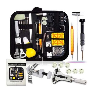 150 Pieces Watch Repair Tool Kit Watch Clock Watch Link Pin Dissolving Opener Housing Repair Tool Kit Set With Carrying Case