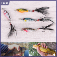 【RAI】 4pcs จำนวนมาก Hard Metal Fishing lures Crank เหยื่อขนาดเล็ก minnow Lure BASS Tackle hooks