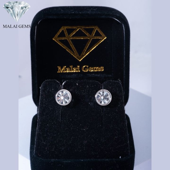 malai-gems-ต่างหูเพชร-เงินแท้-silver-925-เพชรสวิส-cz-เคลือบทองคำขาว-รุ่น11007117-แถมกล่อง-ต่างหูcz-ต่างหูเงินแท้