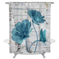 Plant Rose Flower Retro Old Newspaper Shower Curtains Bath Decor Curtain Waterproof Polyester Fabric Bathroom Accessories