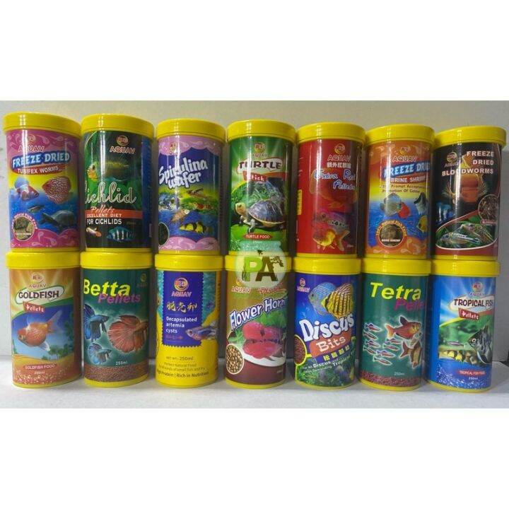 Aquav Fish Food 250ml dried red shrimp tubifex flowerhorn betta