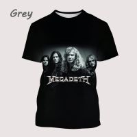 2023 Customized Fashion New Summer Rock Band Megadeth T-shirt 3D Printed Casual T-shirt  Round Neck Short Sleeve Personalized T-shirt，Contact the seller for personalized customization