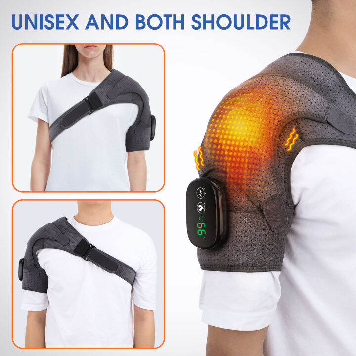 Agdoad Electric Heating Shoulder Wrap Brace Vibrat Therapy Joint