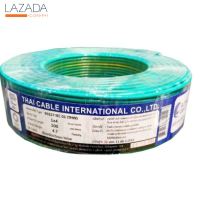 "ลดราคา"Global Cable สายไฟ THW IEC01 1x4 100เมตร สีเขียวแถบเหลือง "คุณภาพดี"