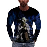 Camiseta de manga larga para hombre y mujer, camisa con estampado 3D de maestro Yoda de Star Wars, ropa fresca de gran tamaño, primavera y verano