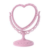 2Sides Heart-shaped Dormitory Love Benchtop Mirror Decoration Girl Heart Pink Colour Peach Makeup Dressing Mirror