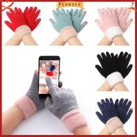 PEANSEA Winter Arrival Plush Elastic Cute Cartoon Knitted Gloves Touch Screen Mittens Thicken Warm Full Finger