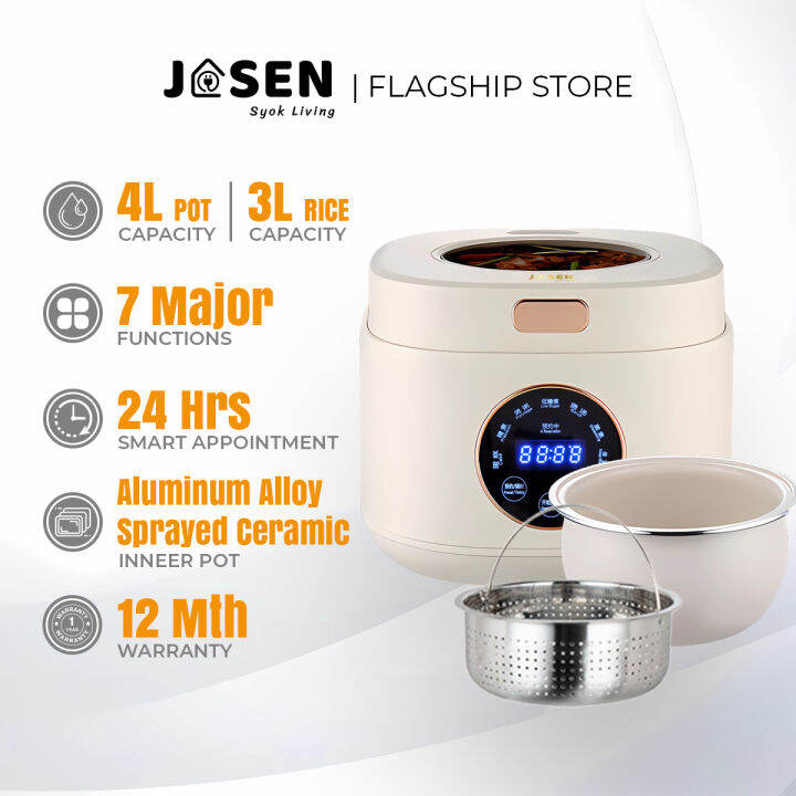 JOSEN 7 IN 1 4L Visible Desugar Rice Cooker Low Sugar Rice Cooker Smart
