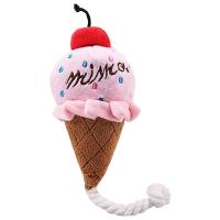 Dorakitten 1pc Plush Dog Toy Creative Cartoon Ice Cream Shape Bite-Resistant Pet Chew Toy Pet Squeaky Toys Pet Supplies Toys