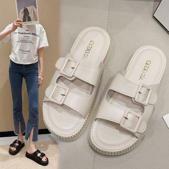 ankle-strap-buckle-platform-slippers-female-2023-summer-foreign-trade-platform-flat-heeled-muffin-outerwear-beach-slippers-female