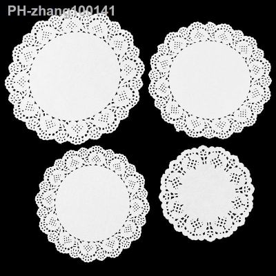100pcs White Round Paper Doilies Doily Lace Placemats for Tables Wedding Christmas Birthday Party Cake Placemat Table Decoration