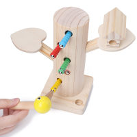 Montessori Educational Toy Wooden Woodpecker Catch The Worms Game for Toddlers Girls And Boys Magnetic Wooden Toy Gifts