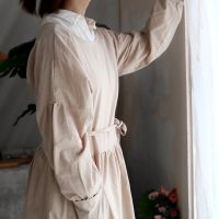 New Fashion Korean Style Cotton Waterproof Style with Sleeves Reverse Smock Housework Cleaning Kitchen Work Clothes Women Apron Aprons