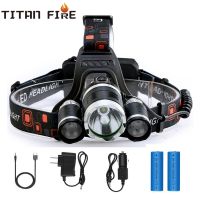 ☸▥۩ Rechargeable High Lumens LED Headlamp LED Headlight Flashlight Waterproof 4 Lighting Modes Use Fishing Camping Night Cycling