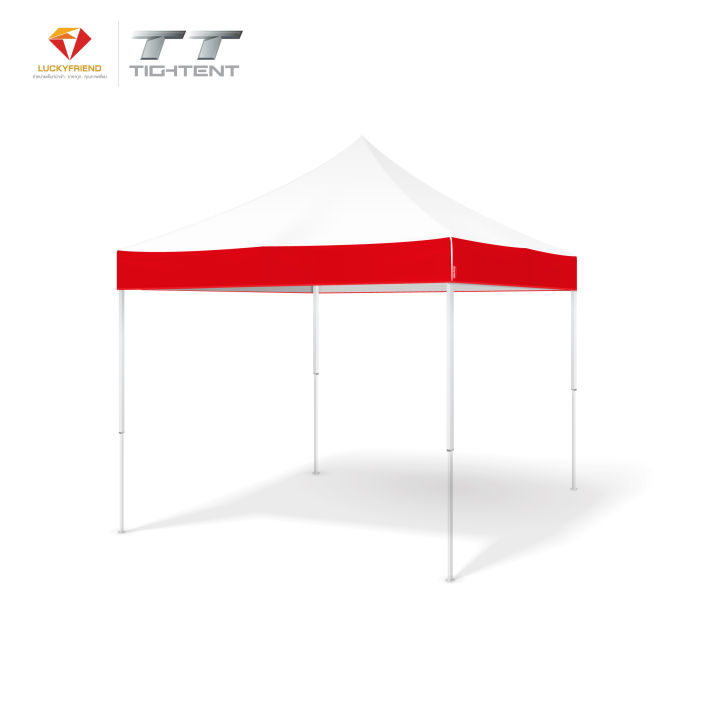 แถมฟรีกระเป๋าใส่เต็นท์) เต็นท์พับได้ รุ่น Tt ขนาด 2.4 X 2.4 เมตร โครงหนา  (สีขาว) + ผ้าใบกับUv (สีแดงขาว) เต้นท์ เต้นท์พับได้ ปิกนิก จัดสวน แข็งแรง  ทนทาน ใช้งานง่าย | Lazada.Co.Th