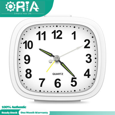 ORIA 4" Silent Analog Alarm Clock Classic Analogue Clock Non Ticking,Quiet Quartz Movement, Battery Operated Table Clock with Crescendo Alarm, Snooze and Backlight pdo