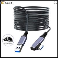 AIMEE โทรศัพท์แล็ปท็อป สาย USB C สำหรับ Oculus Quest USB 3.0เป็น Type C สายเคเบิลข้อมูล อุปกรณ์เสริมชุดหูฟัง VR สายชาร์จไฟ