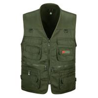 W&amp;ME  Middle-aged vest mens multi-pocket casual Waistcoats