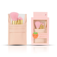 ASHLEY STRAWBERRY BRUSH SET (AA-215) : แอชลี่ย์ เซ็ต แปรงแต่งหน้า 5 ชิ้น x 1 เซ็ต abcmall