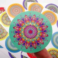 120pcs Mandala Stickers Seals Labels 2" Round Decals For Wall Laptop Water Bottles Holiday Greeting Cards Gift Envelopes Boxes Stickers Labels