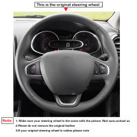 Red Marker Black PU Faux Leather Hand stitched Car Steering Wheel Cover for Renault Clio 4 (IV) Kaptur Captur 2016-2020