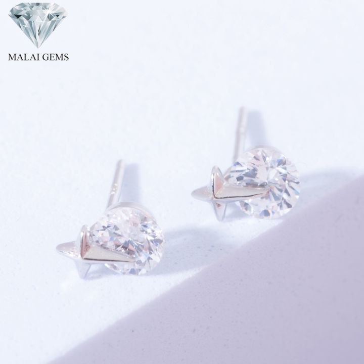 malai-gems-ต่างหูเพชร-เงินแท้-silver-925-เพชรสวิส-cz-เคลือบทองคำขาว-รุ่น-075-2e19455-แถมกล่อง-ต่างหูcz-ต่างหูเงินแท้