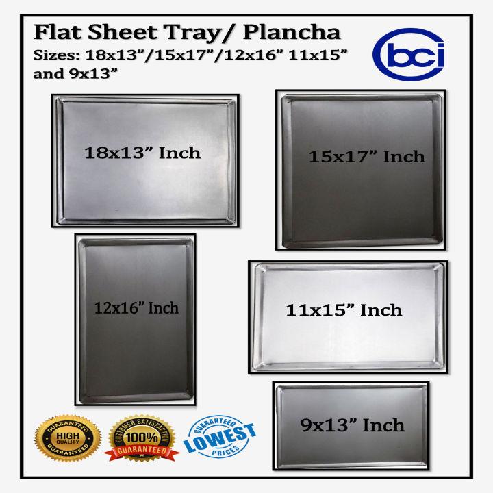 Baking Tray Flat Sheet (Plancha)/Cookie Sheet Sizes 9x13, 11x15,  15x17 & 18x13 Inch